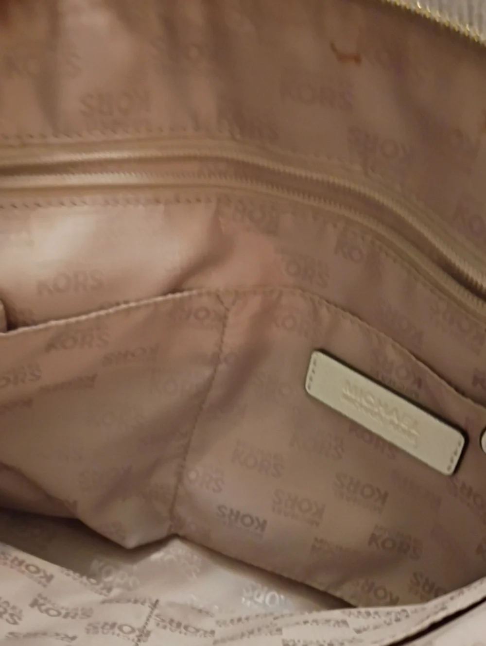 Michael Kors Cream Dome Satchel with Gold Hardware